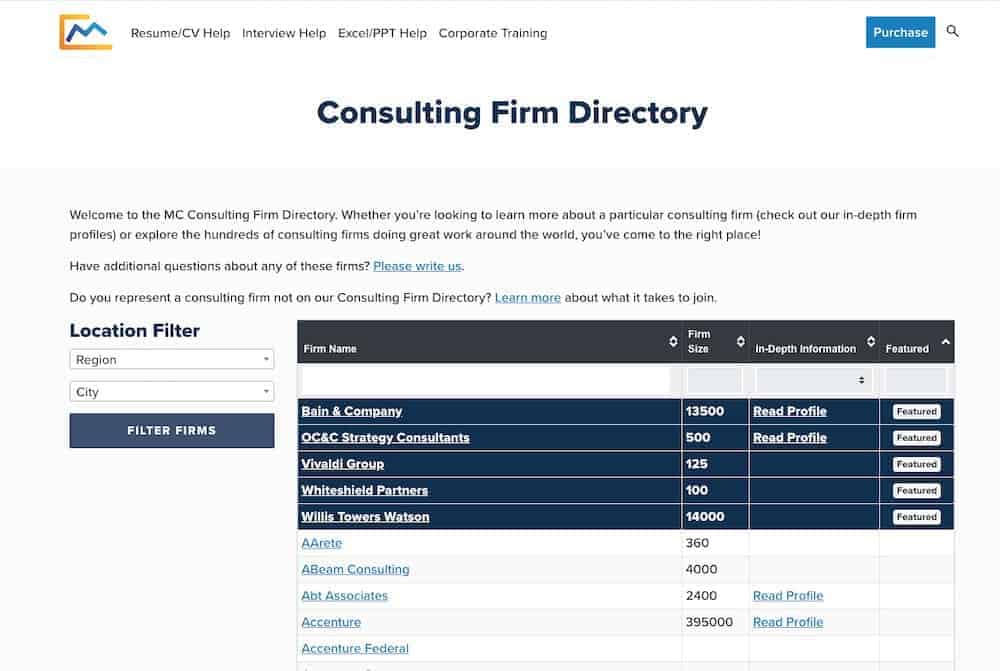 consulting company directory mc consulting
