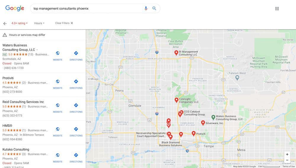 consulting company directory google maps