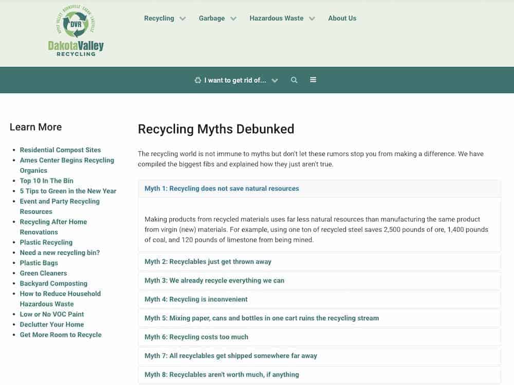 dakota valley recycling blog