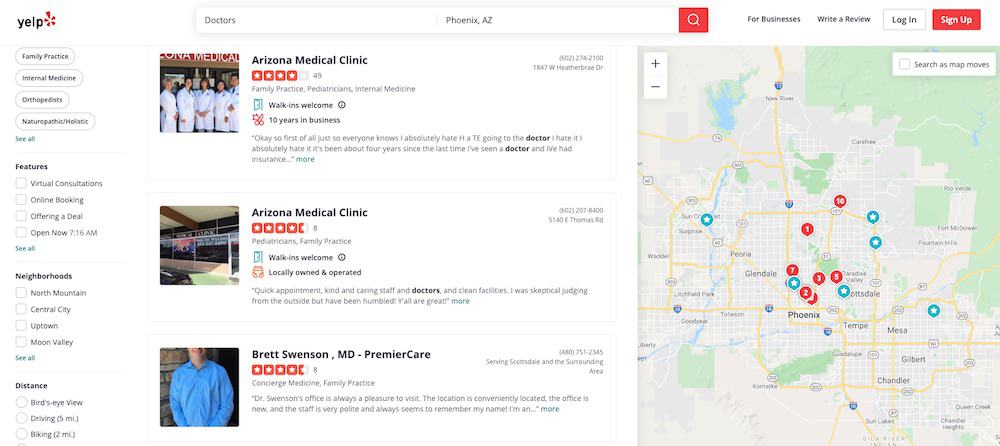 doctor directory yelp