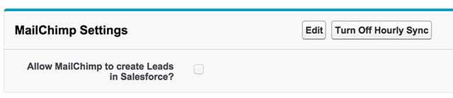 Mailchimp Salesforce Settings