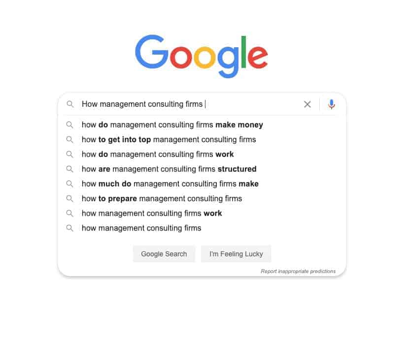 management consulting topics google suggest