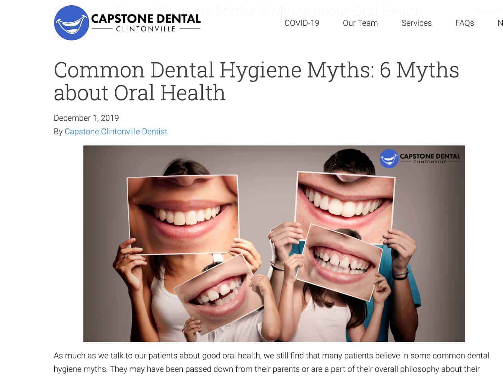 dental myth buster article