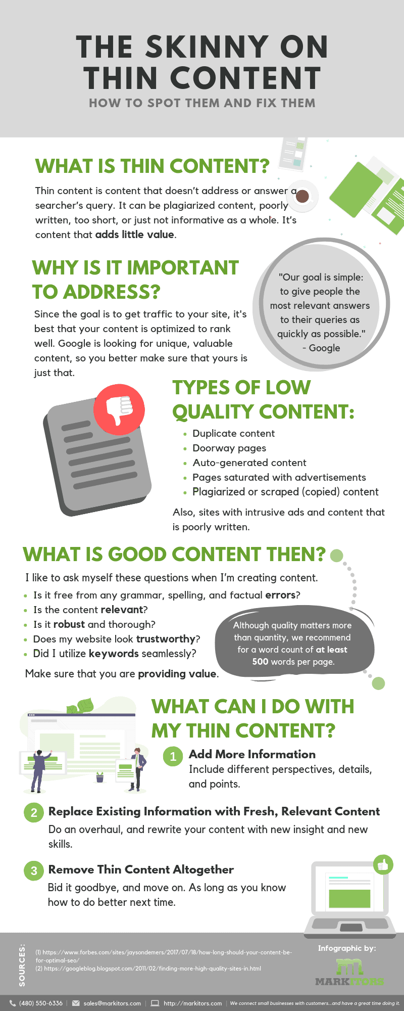 thin content quality infographic