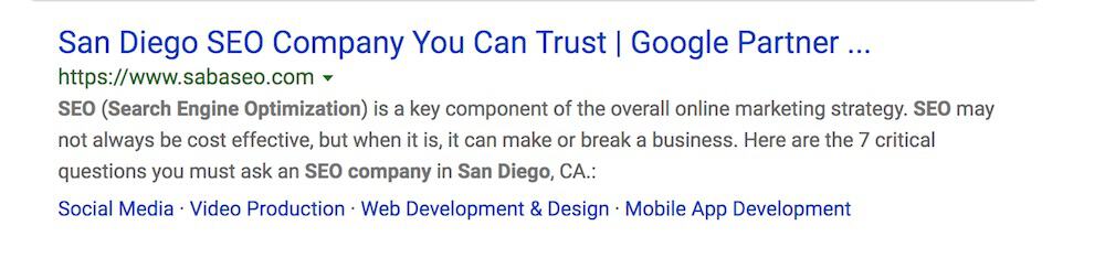 bing san diego search result