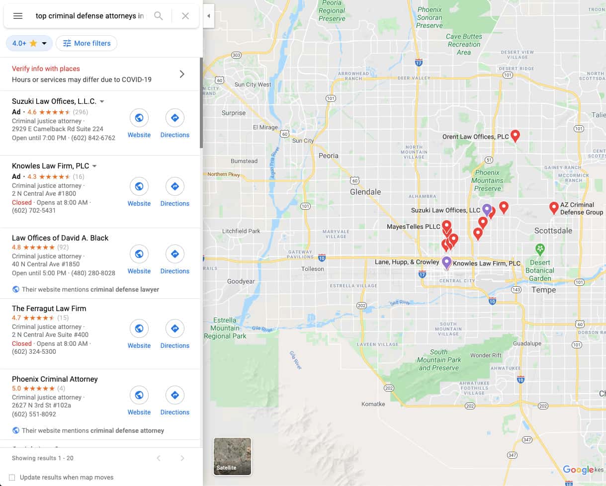 law firms google maps