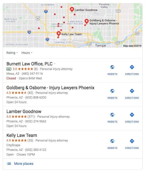 personal injury google my business