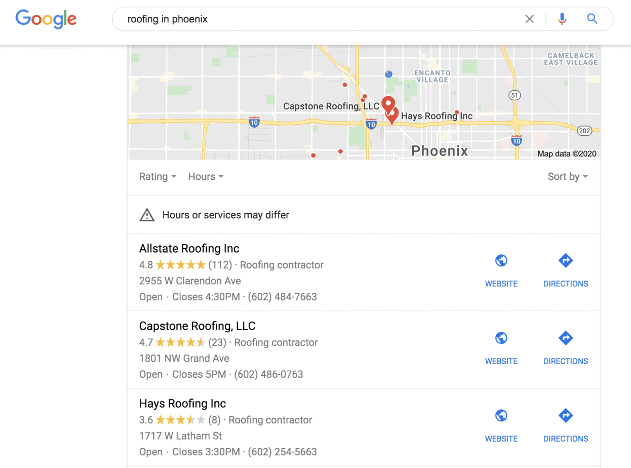 roofing ads location