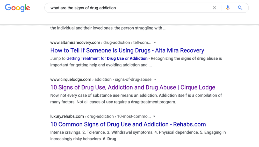 signs of drug addiction