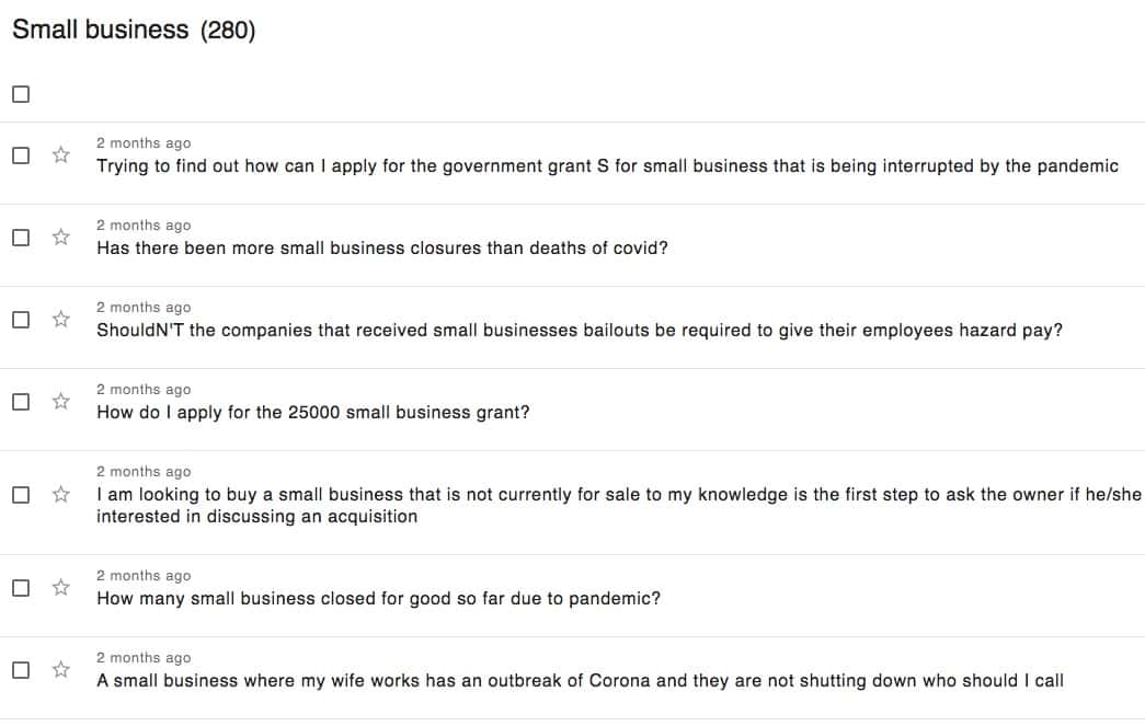 small business google question hub