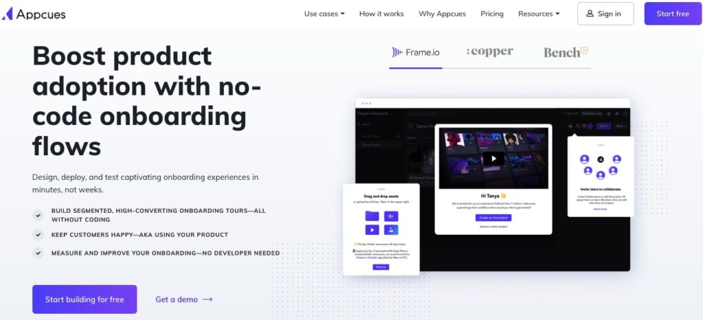 Appcues landing pages