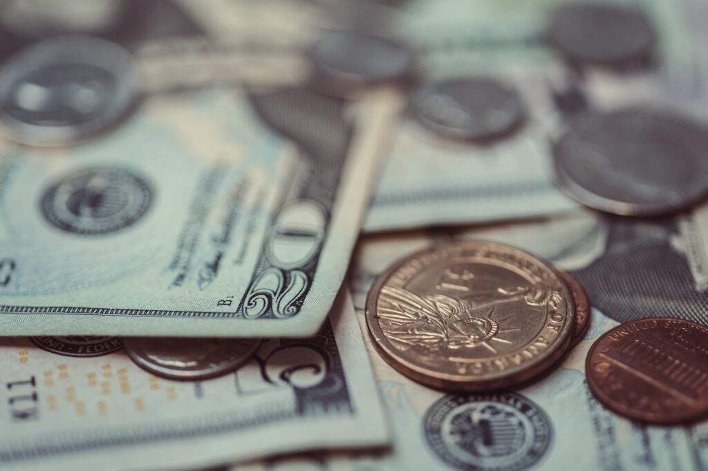 close up of us money paper cash and coins 2023 11 27 04 59 34 utc